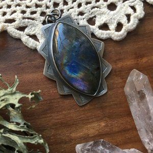 Labradorite cutout double sided third eye